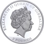 Серебряная монета 1oz Берберийская Макака 2 фунта 2021 Гибралтар