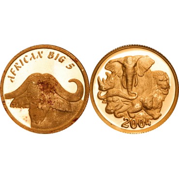 Набор золотых монет 1/10oz (5шт.) "Большая Африканская Пятёрка" 2004 Южная Африка