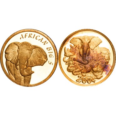 Набір золотих раундів 1/10oz (5шт.) "Велика Африканська П'ятірка" 2004 Південна Африка