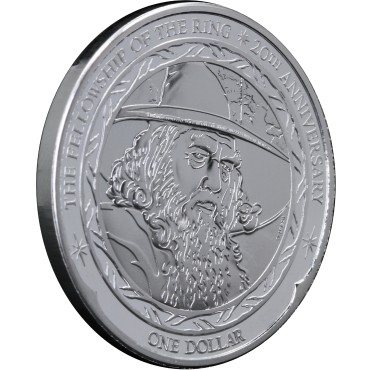 Серебряная монета 1oz Властелин Колец: Гендальф 1 доллар 2021 Новая Зеландия
