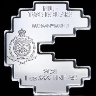 Серебряная монета 1oz PAC-MAN 2 доллара 2021 Ниуэ