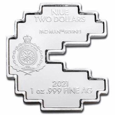 Срібна монета 1oz PAC-MAN 2 долара 2021 Ніуе