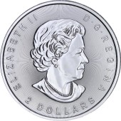 Серебряная монета 3/4oz Воющие Волки 2 доллара 2016 Канада