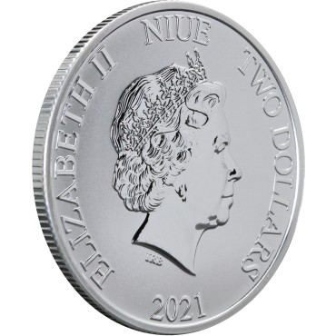 Серебряная монета 1oz Пираты Карибского Моря: Летучий Голландец 2 доллара 2021 Ниуэ