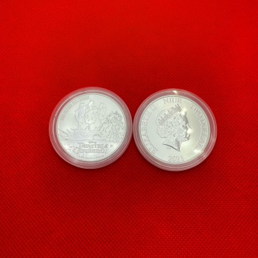 Срібна монета 1oz Пірати Карибського Моря: Летучий Голландець 2 долара 2021 Ніуе