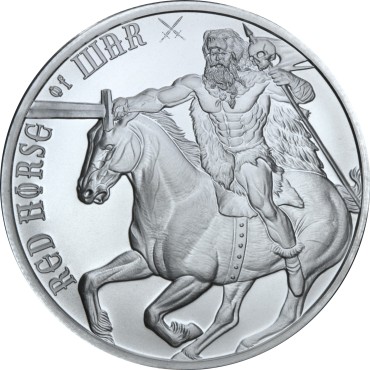 Срібний раунд 1oz Червоний Кінь Війни (1/4) США