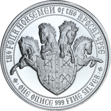 Срібний раунд 1oz Червоний Кінь Війни (1/4) США