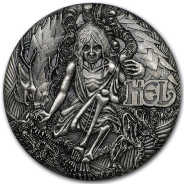 Срібна монета 2oz Скандинавські Богині: Хель 2 долара 2017 Тувалу