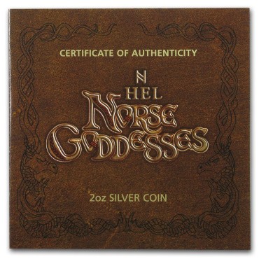 Срібна монета 2oz Скандинавські Богині: Хель 2 долара 2017 Тувалу