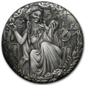 Серебряная монета 2oz Скандинавские Богини: Фригг 2 доллара 2017 Тувалу