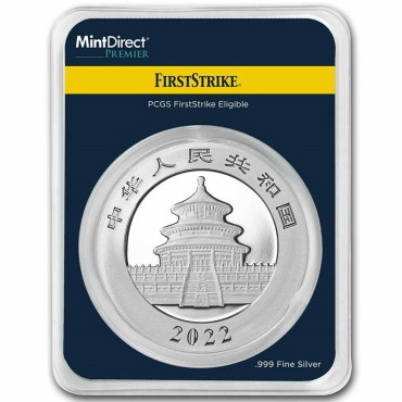 Срібна монета 30g Китайська Панда 10 юань 2022 Китай (MD® Premier + PCGS FS Single)