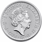 Серебряная монета 1oz Британия 2 английских фунта 2022 Великобритания