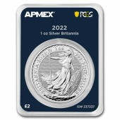 Серебряная монета 1oz Британия 2 английских фунта 2022 Великобритания (MintDirect® Premier + PCGS FS®)
