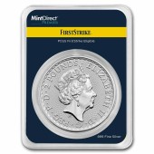 Серебряная монета 1oz Британия 2 английских фунта 2022 Великобритания (MintDirect® Premier + PCGS FS®)