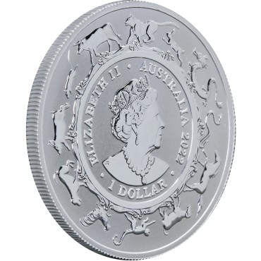Серебряная монета 1oz Год Тигра 1 доллар 2022 Австралия