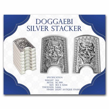 Срібний раунд 2oz Щит Doggaebi Chiwoo Cheonwang Південна Корея