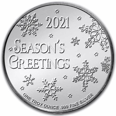 Срібний раунд 1oz Санта 2021 США