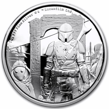 Срібна монета 1oz Зоряні Війни: Мандалорець 2 долара 2021 Ніуе