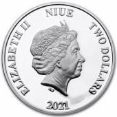 Серебряная монета 1oz Звездные Войны: Мандалорец 2 доллара 2021 Ниуэ