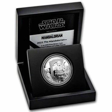 Серебряная монета 1oz Звездные Войны: Мандалорец 2 доллара 2021 Ниуэ