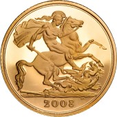 Золотая монета 1/2 Соверена "Полсоверена" 2008 Великобритания