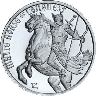 Серебряный раунд 1oz Белая Лошадь Завоеваний (3/4) США