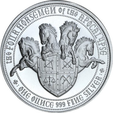 Серебряный раунд 1oz Белая Лошадь Завоеваний (3/4) США