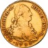 Золотая монета 2 эскудо 1790 Испания