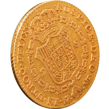 Золотая монета 2 эскудо 1790 Испания