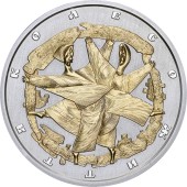 Серебряная монета 1oz Колесо Жизни 10 гривен 2017 Украина
