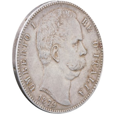 Срібна монета 5 лір 1879 Італія