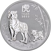 Серебряная монета 1oz Год Тигра 1 доллар 2022 Австралия