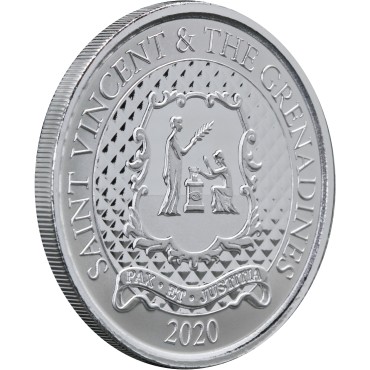 Серебряная монета 1oz Сент-Винсент и Гренадины 2 доллара 2020 Восточные Карибы