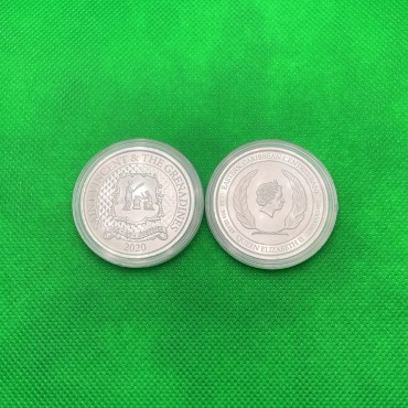 Серебряная монета 1oz Сент-Винсент и Гренадины 2 доллара 2020 Восточные Карибы