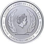 Серебряная монета 1oz Гренада 2 доллара 2021 Восточные Карибы