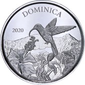Серебряная монета 1oz Доминика 2 доллара 2020 Восточные Карибы