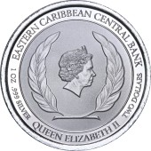 Серебряная монета 1oz Доминика 2 доллара 2020 Восточные Карибы