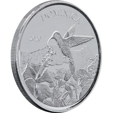 Серебряная монета 1oz Доминика 2 доллара 2020 Восточные Карибы