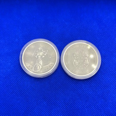 Серебряная монета 1oz Юстиция 1 фунт 2021 Гибралтар (Antique)
