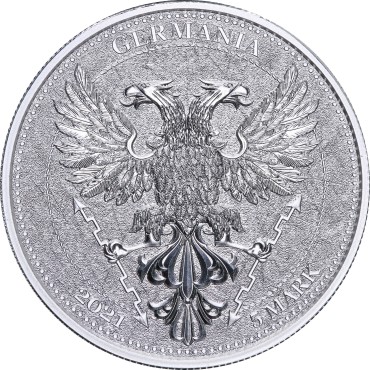 Срібний раунд 1oz Лист Каштана 5 марок 2021 Німеччина