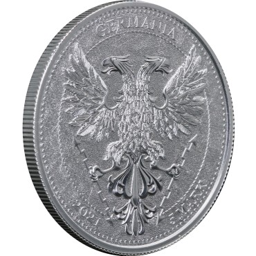 Серебряный раунд 1oz Лист Каштана 5 марок 2021 Германия