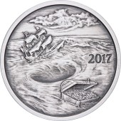 Срібний раунд 1oz Вир Острова Срібного жука 2017 США (Antique)