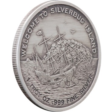 Срібний раунд 1oz Вир Острова Срібного жука 2017 США (Antique)
