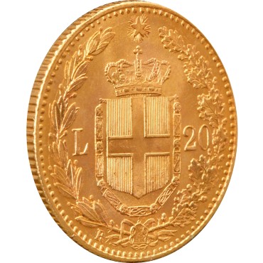 Золота монета Умберто I 20 лір 1881 Італія