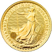 Золота монета 1/4oz Британія 25 фунтів стерлінгов 2021 Великобританія