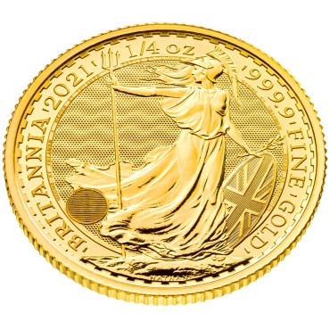 Золотая монета 1/4oz Британия 25 английских фунтов 2021 Великобритания