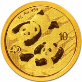 Золота монета 1g Панда 10 юанів 2022 Китай