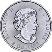 Серебряная монета 1,5oz Гризли 8 долларов 2017 Канада