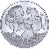 Серебряная монета 1oz Лев против Гиен 1 доллар 2022 Ниуэ