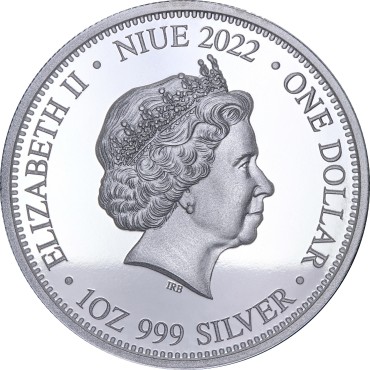 Серебряная монета 1oz Лев против Гиен 1 доллар 2022 Ниуэ